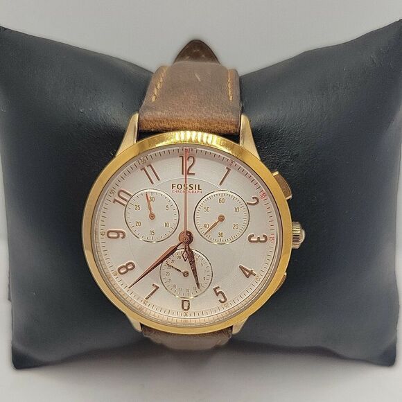 FOSSIL CH3016 Women's Brown Leather Analog Dial Quartz Genuine Wrist Watch BC265 - Picture 2 of 11